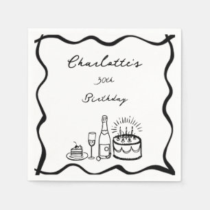 Handgezeichnet 30. Geburtstag Serviette