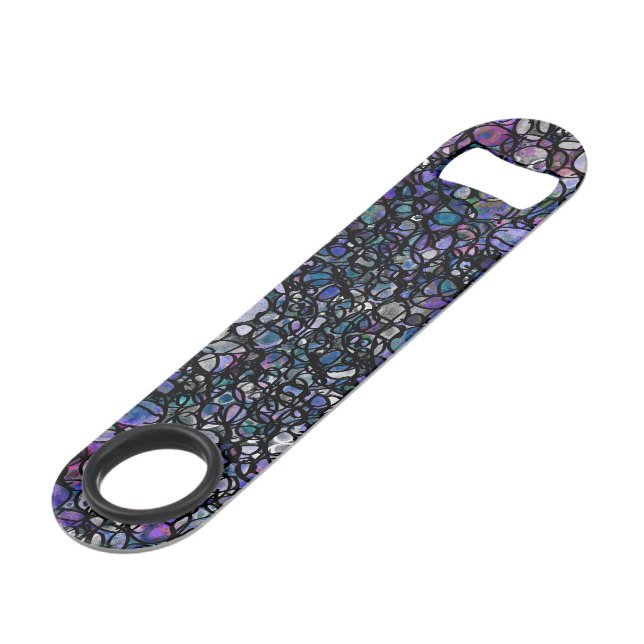 HandGezeichnet Abstrakte Kreise, blau, Lila, schwa Speedflaschenöffner (Vorderseite Schrägansicht)