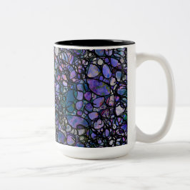 HandGezeichnet Abstrakte Kreise, blau, Lila, schwa Zweifarbige Tasse