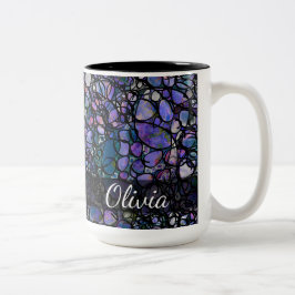 HandGezeichnet Abstrakte Kreise, blau, Lila, schwa Zweifarbige Tasse