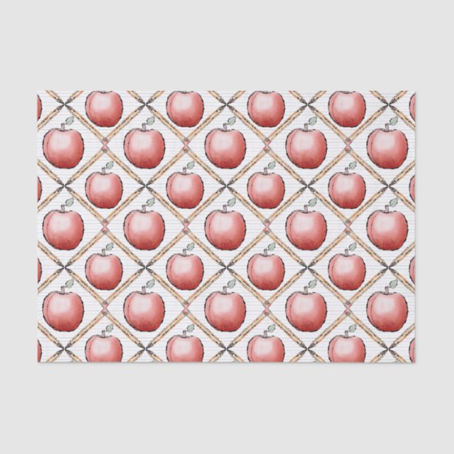 HandGezeichnet Apple & Stift für Lehrer Seidenpapier (Vorderseite)