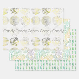 Handgezeichnet, Aquarell, abstrakte Gestaltung, Kr Geschenkpapier Set