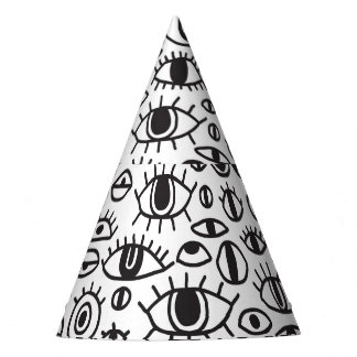 HandGezeichnet Augen: Doodle Nahtloser Hintergrund Partyhütchen