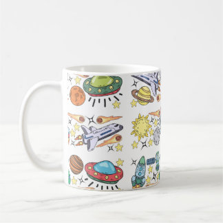 Handgezeichnet Außenraumdoodles. Vintag Kaffeetasse