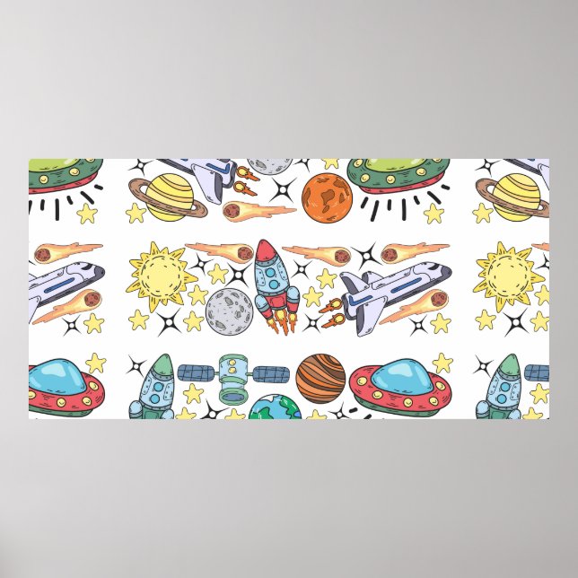 Handgezeichnet Außenraumdoodles. Vintag Poster (Vorne)