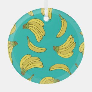 HandGezeichnet Bananen: Farbiges Muster Ornament Aus Glas