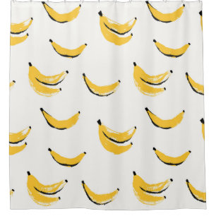 Handgezeichnet Bananen, stilvolles nahtloses Muste Duschvorhang