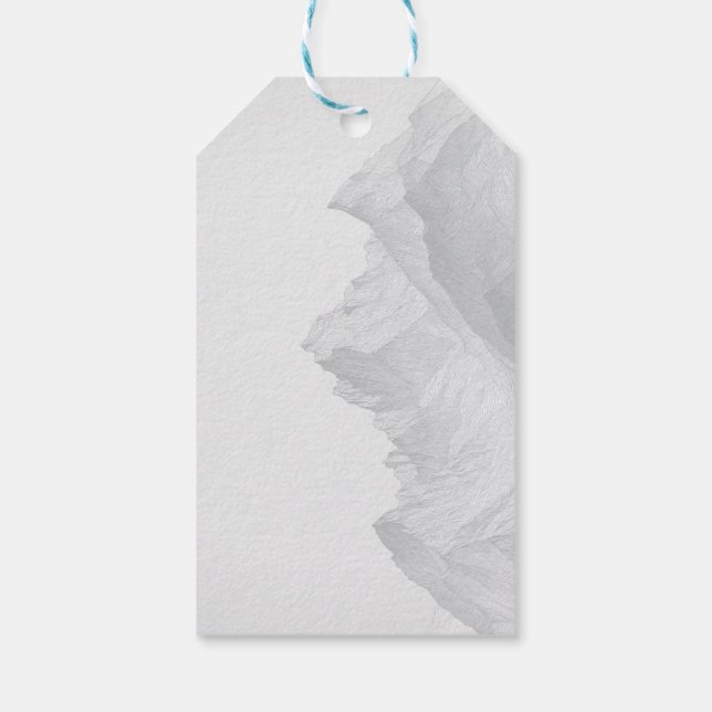HandGezeichnet Berglandschaft im Minimalistischen  Geschenkanhänger (Rückseite)