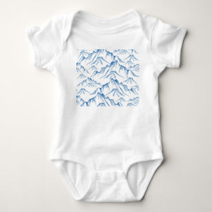 HandGezeichnet Berglandschaftsmuster. Baby Strampler