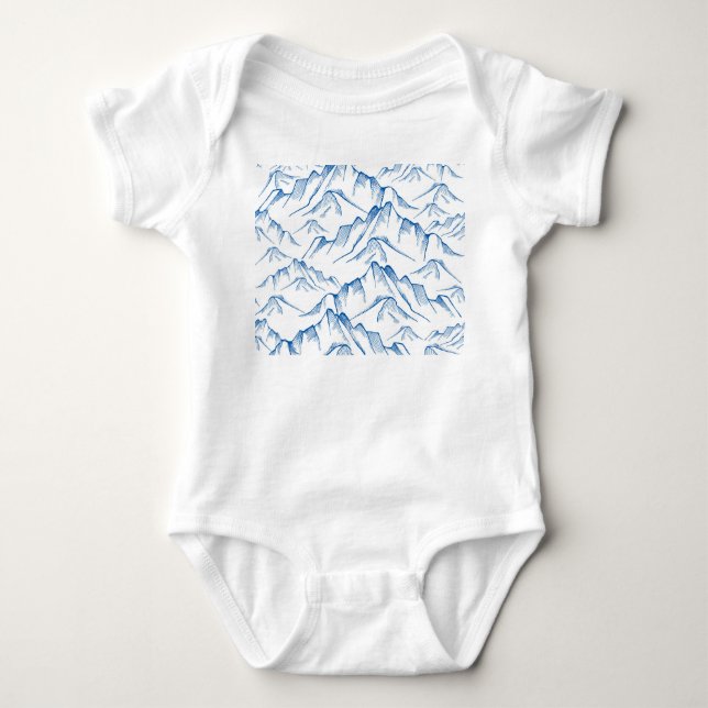 HandGezeichnet Berglandschaftsmuster. Baby Strampler (Vorderseite)