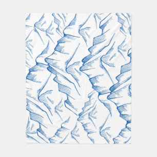 HandGezeichnet Berglandschaftsmuster. Fleecedecke