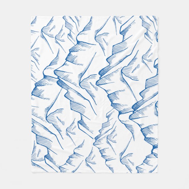 HandGezeichnet Berglandschaftsmuster. Fleecedecke (Vorderseite)