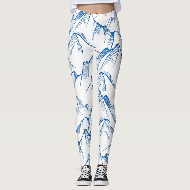 HandGezeichnet Berglandschaftsmuster. Leggings (Vorderseite)