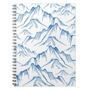 HandGezeichnet Berglandschaftsmuster. Notizblock