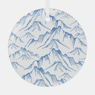 HandGezeichnet Berglandschaftsmuster. Ornament Aus Glas