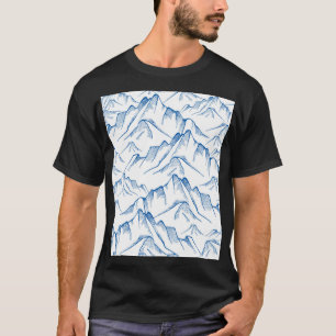 HandGezeichnet Berglandschaftsmuster. T-Shirt