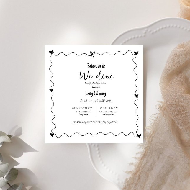 Handgezeichnet, bevor wir essen Probe Abendessen Einladung (Von Creator hochgeladen)