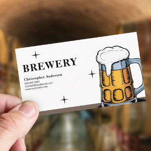 Handgezeichnet Bier-Tasse - Brauerei Visitenkarte