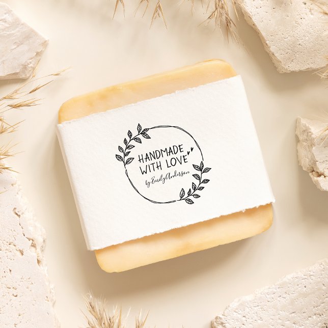 Handgezeichnet Blätter mit Liebe Gummistempel (Von Creator hochgeladen)