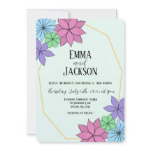 Handgezeichnet Blume Hochzeitseinladung