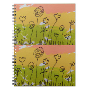 HandGezeichnet Blume Notizblock