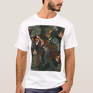 Handgezeichnet Blume, tropischer Palmenwald. T-Shirt