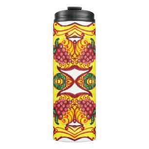 Handgezeichnet: Blumendekorative Eleganz. Thermosbecher