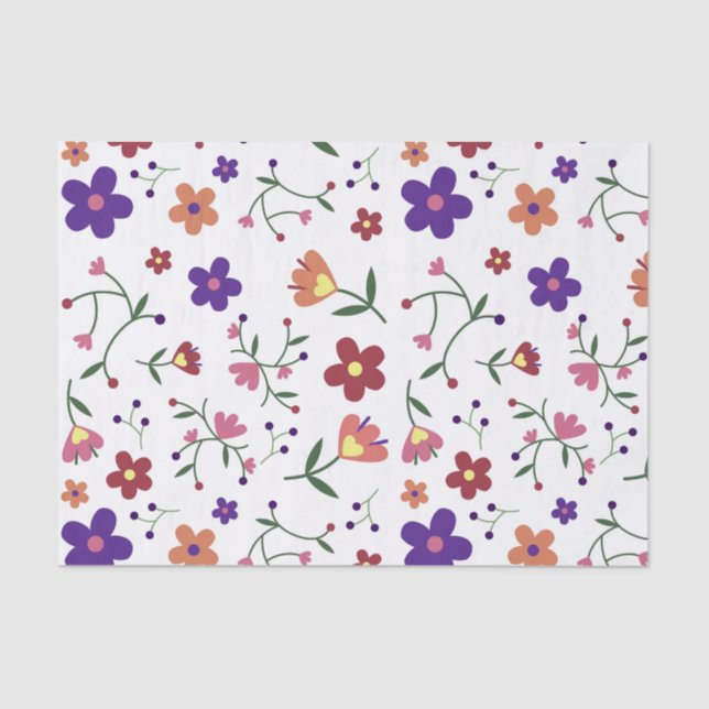 HandGezeichnet Blumenmuster Seidenpapier (Vorderseite)