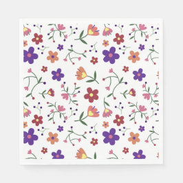 HandGezeichnet Blumenmuster Serviette