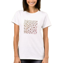 HandGezeichnet Blumenskizze T - Shirt der Frau - A