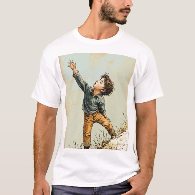 "HandGezeichnet Boy Illustration T - Shirt - Einzi (Vorderseite)