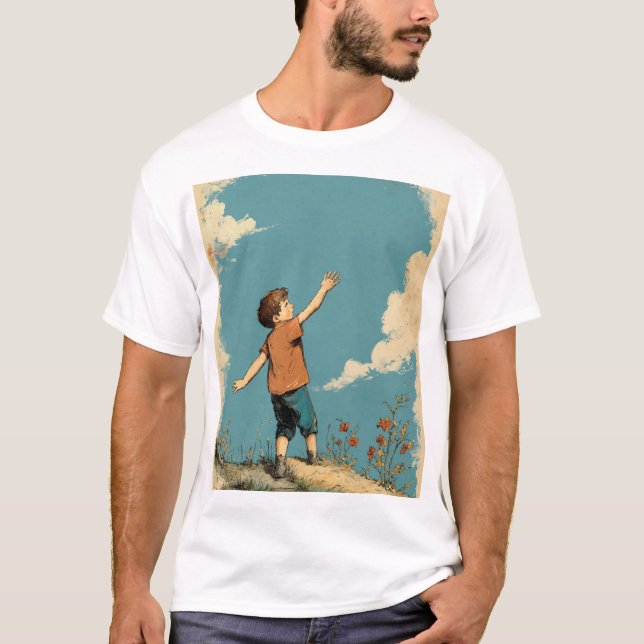 "HandGezeichnet Boy Illustration T - Shirt - Einzi (Vorderseite)