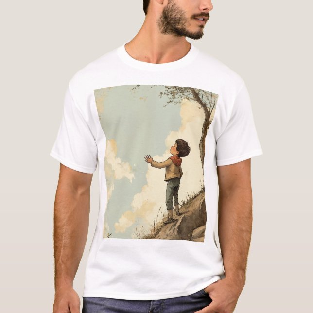 "HandGezeichnet Boy Illustration T - Shirt - Einzi (Vorderseite)