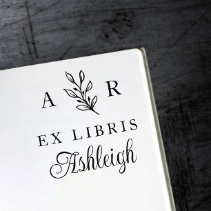 Handgezeichnet Branch-Initialen Name Ex Libris Boo Permastempel