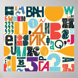 Handgezeichnet Buchstaben: Vintages nahtloses Desi Poster