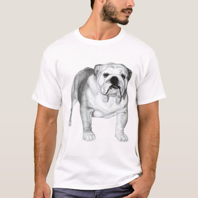 Handgezeichnet Bulldog-T - Shirt (Vorderseite)