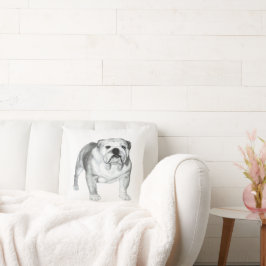 Handgezeichnet Bulldog-T - Shirt Kissen