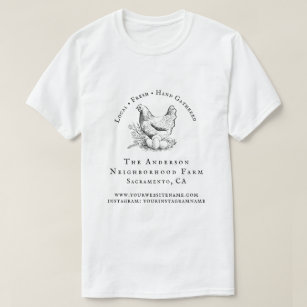 Handgezeichnet Chicken Script Familienbetrieb T-Shirt