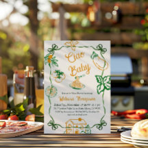 Handgezeichnet Ciao Italienische Pizza & Pasta Bab