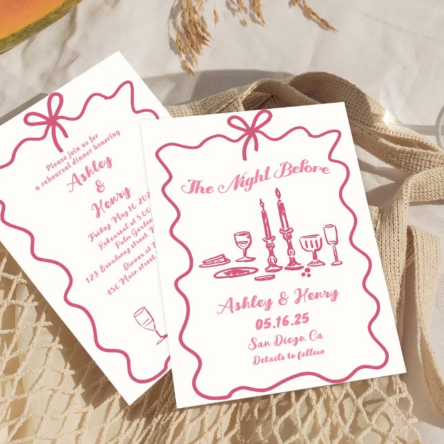 Handgezeichnet die Nacht vor der Probe Abendessen Einladung (Von Creator hochgeladen)