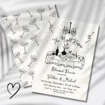 Handgezeichnet die Nacht vor der Probe Abendessen