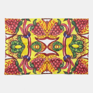 Handgezeichnet: Florale ornamentale Eleganz. Geschirrtuch