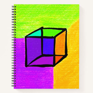 Handgezeichnet geometrische Abbildung 70er Retro d Notizbuch