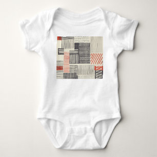 Handgezeichnet geometrische Streifen, nahtlos. Baby Strampler