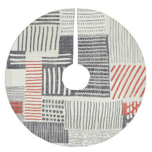 Handgezeichnet geometrische Streifen, nahtlos. Polyester Weihnachtsbaumdecke