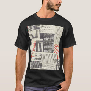 Handgezeichnet geometrische Streifen, nahtlos. T-Shirt