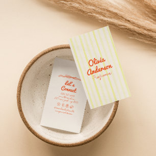Handgezeichnet Geschrieben Gelb Orange Bold Boho E Visitenkarte