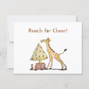 HandGezeichnet Giraffe Weihnachtsbaumkunst Postkarte