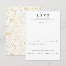 Handgezeichnet Gold Floral Muster Hochzeit RSVP
