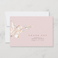 Handgezeichnet Gold Wildblumen Elegant Danke